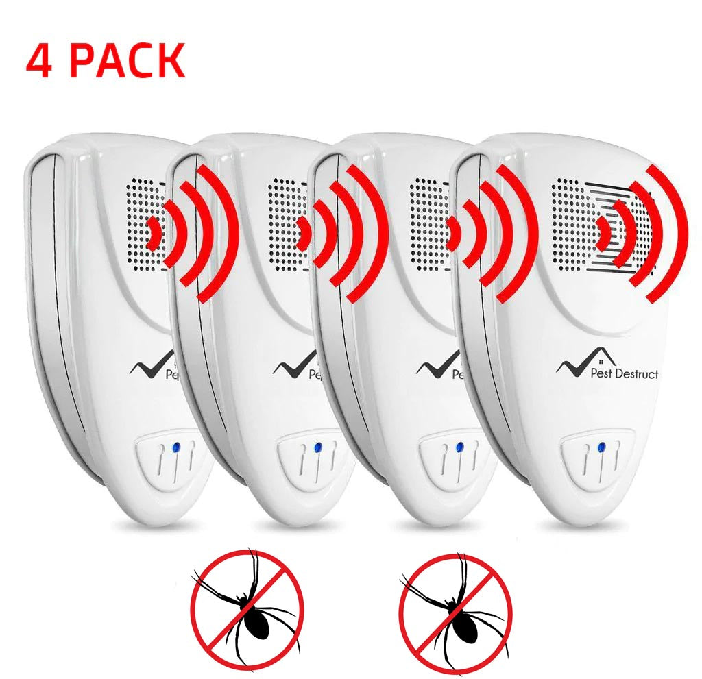 Ultrasonic Spider Repellent Pack of 4 - Get Rid Of Spiders In 72 Hours Or It's FREE