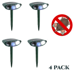 Mole Outdoor Solar Ultrasonic Repeller PACK of 4 - Get Rid of Moles in 48 Hours or It's FREE