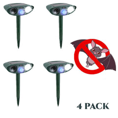 Bat Outdoor Solar Ultrasonic Repeller PACK of 4 - Get Rid of Bat in 48 Hours or It's FREE